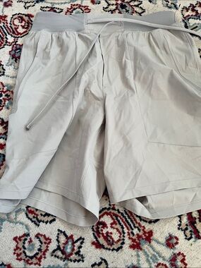 lululemon athletica Light Gray Athletic Drawstring Shorts